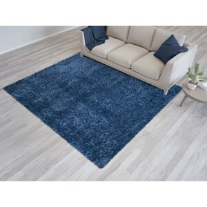 Metro Shaggy Large Area Rug Thick Pile Living Room Bedroom Carpet Soft Floor Mats Non-Shed Kitchen Carpet Blue Rectangle 160 x 230cm
