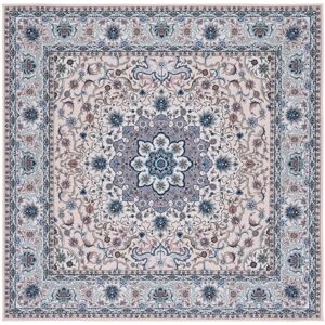 Astoria Grand Tucson Secret Garden Washable Non-Slip Area Rug in Beige & Light Blue Beige;Green Square 183 cm