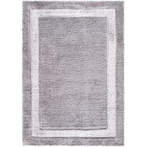 Fairmont Park New Modern Shaggy Area Rugs Hallway Runner Living Room Bedroom Carpet Floor Mats Gray/White Rectangle 80 x 150cm