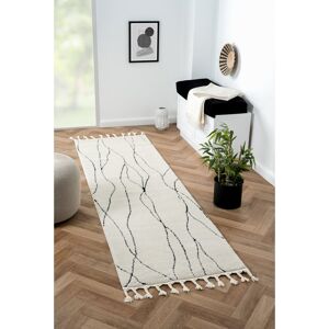 Ivy Bronx Serenity Tapis white Rug Grey Runner 80 x 250cm