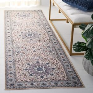 Astoria Grand Tucson Secret Garden Washable Non-Slip Area Rug in Beige & Light Blue Beige;Green Runner 76 x 244 cm