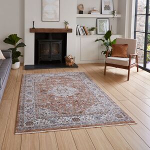 Think Rugs Vintage area rug Machine Woven Runner Terracotta Terracotta 80cm W X 150cm L