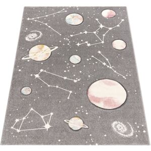 Isabelle & Max Theron Flatweave Grey Rug Grey Rectangle 80 x 150cm