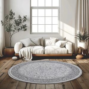 Stylish Home Large Shaggy Rugs Non Slip Living Room Hallway Runner Fluffy Bedroom Carpet Mats Grey Round 120 cm