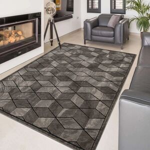 17 Stories Luxor Silver Grey Traditional Vintage Area Rug – Large Living Room Carpet, Bedroom Rugs & Hallway Runner, Washable Soft Floor Mat Silver Rectangle 150 x 200cm