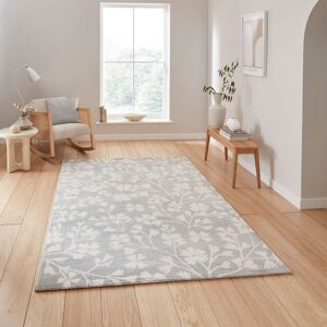 Catherine Lansfield Floral Area Rug Grey Rectangle 120 x 170 cm