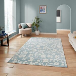 Catherine Lansfield Floral Area Rug Blue Rectangle 120 x 170 cm