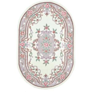 Lily Manor Handmade rug Costilla in beige Cream Oval 290cm x 170cm
