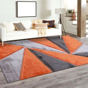 Ivy Bronx Large Shaggy Rug Soft Fluffy Area Rugs for Bedroom & Living Room – Modern Anti-Slip Washable Carpet Runner in Orange Orange Rectangle 120 x 170cm