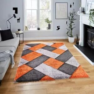 Ivy Bronx Modern 3D Shaggy Rugs Geometric Carved Design Large Area Rugs Soft Thick Fluffy Rug For Living Room Bedroom Small Floor Mats Orange Rectangle 160 x 230 cm Ivy Bronx Modern 3D Shaggy Rugs Geometric Carved Design Large Area Rugs Soft Thick Fluffy Rug For Living Room Bedroom Small Floor Mats Orange Rectangle 160 x 230 cm