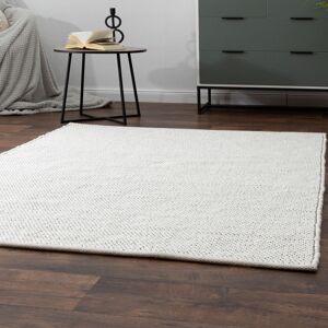 Three Posts Handmade Wool Flatweave Carpet Canfield in Cream Rectangular 90 x 160cm Three Posts Handmade Wool Flatweave Carpet Canfield in Cream Rectangular 90 x 160cm