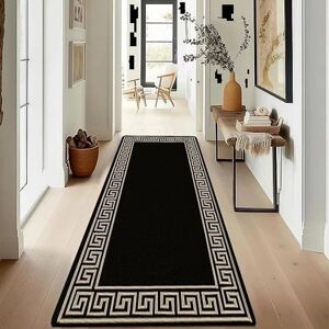 Metro Non Slip Runner Rug Long Hallway Living Room Bedroom Kitchen Carpet Floor Mats* Black Beige Runner 80 x 300 cm Metro Non Slip Runner Rug Long Hallway Living Room Bedroom Kitchen Carpet Floor Mats* Black Beige Runner 80 x 300 cm