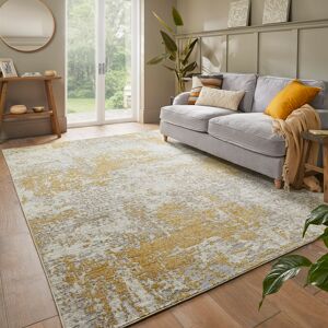 Mercury Edgeworth Abstract Machine Woven Cream Gold Area Rug Gold;Cream Rectangle 160cm x 230cm Mercury Edgeworth Abstract Machine Woven Cream Gold Area Rug Gold;Cream Rectangle 160cm x 230cm