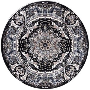Latitude Vive Positano Black Area Rug Black Round 120cm Latitude Vive Positano Black Area Rug Black Round 120cm