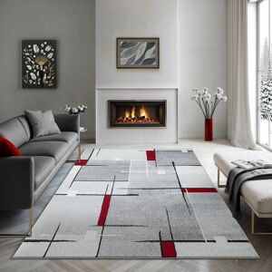 17 Stories Pearl Modern dense short pile living room bedroom carpet, contour cut (Grey Red) Grey Red Rectangle 240 x 330 cm 17 Stories Pearl Modern dense short pile living room bedroom carpet, contour cut (Grey Red) Grey Red Rectangle 240 x 330 cm