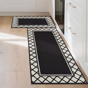 17 Stories Gray Absorbent Kitchen Runner Rug Mats 2 Pieces for Kitchen, Nonslip TPR Backed Carpet Rugs, 50x76cm+50x122cm Black 1cm H X 122cm L X 50cm W 17 Stories Gray Absorbent Kitchen Runner Rug Mats 2 Pieces for Kitchen, Nonslip TPR Backed Carpet Rugs, 50x76cm+50x122cm Black 1cm H X 122cm L X 50cm W