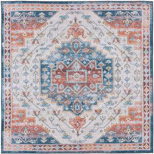 Latitude Run Tucson Vintage Look Machine Washable Non-Slip Area Rug in Rust & Blue Blue;Red Square 183 cm Latitude Run Tucson Vintage Look Machine Washable Non-Slip Area Rug in Rust & Blue Blue;Red Square 183 cm