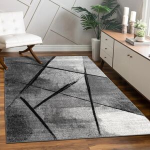 Wade Logan Shabuh Short Pile Modern Pattern Abstract Geometric Grey Black Grey/Black Rectangle 140 x 200cm Wade Logan Shabuh Short Pile Modern Pattern Abstract Geometric Grey Black Grey/Black Rectangle 140 x 200cm