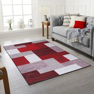 Metro Asfa Geometric Red Area Rug Red Rectangle 200 x 290cm Metro Asfa Geometric Red Area Rug Red Rectangle 200 x 290cm