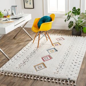Langley Street Isaiah Power Loom White/Aqua//Red/Yellow Rug Blue;Black;Yellow;Pink;White;Orange Rectangle 160 x 213cm Langley Street Isaiah Power Loom White/Aqua//Red/Yellow Rug Blue;Black;Yellow;Pink;White;Orange Rectangle 160 x 213cm