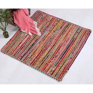 Latitude Vive L'Oasis Hand Braided Red Rug Red;Red Square 180cm Latitude Vive L'Oasis Hand Braided Red Rug Red;Red Square 180cm