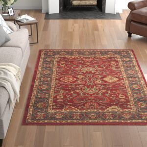 Three Posts Bellflower Looped/Hooked Red/Navy Rug Rectangle 155 x 231 cm Three Posts Bellflower Looped/Hooked Red/Navy Rug Rectangle 155 x 231 cm