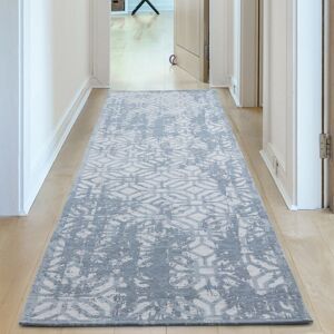 THE RUGS Carina Washable Rugs Geometric Design in Blue Blue Runner 80 x 300cm THE RUGS Carina Washable Rugs Geometric Design in Blue Blue Runner 80 x 300cm