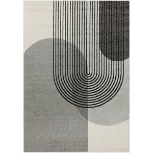 Ivy Bronx Muse Grey Retro Area Rug Grey Rectangle 120 x 170cm Ivy Bronx Muse Grey Retro Area Rug Grey Rectangle 120 x 170cm