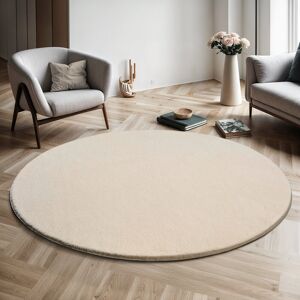 17 Stories Taurasi cosy short pile carpet, anti-slip underside, washable up to 30 degrees, super soft, fur look (Beige) Beige Round 160 cm 17 Stories Taurasi cosy short pile carpet, anti-slip underside, washable up to 30 degrees, super soft, fur look (Beige) Beige Round 160 cm