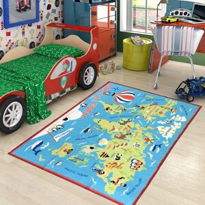 Zoomie Kids Dulcinea Flatweave Blue Rug Blue Rectangle 133 x 190cm Zoomie Kids Dulcinea Flatweave Blue Rug Blue Rectangle 133 x 190cm