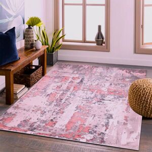 Borough Wharf Saad Abstract Area Rug Pink Rectangle 200 x 290cm Borough Wharf Saad Abstract Area Rug Pink Rectangle 200 x 290cm