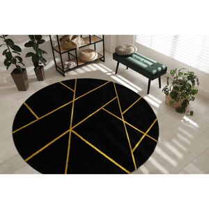 Fairmont Park Exclusive glamor, stylish, marble, geometric black / gold rug Round 120cm Fairmont Park Exclusive glamor, stylish, marble, geometric black / gold rug Round 120cm