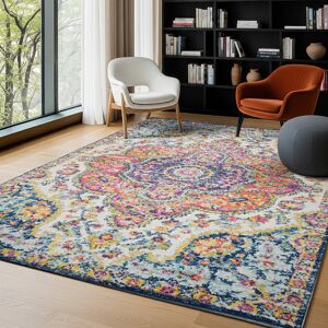 Mistana Neel Centerview Power Loom Fuchsia/Mustard/White Rug Beige;Yellow;Pink;Ivory Rectangle 140 x 200cm Mistana Neel Centerview Power Loom Fuchsia/Mustard/White Rug Beige;Yellow;Pink;Ivory Rectangle 140 x 200cm