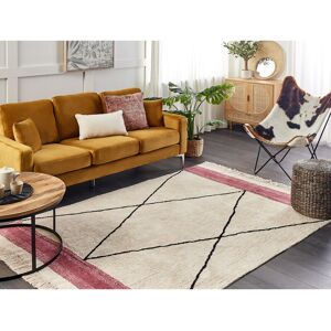 Ebern Designs Kaisen Cotton Beige/Burgundy Rug Beige/Burgundy;Beige/Burgundy Rectangle 160cm x 230cm Ebern Designs Kaisen Cotton Beige/Burgundy Rug Beige/Burgundy;Beige/Burgundy Rectangle 160cm x 230cm