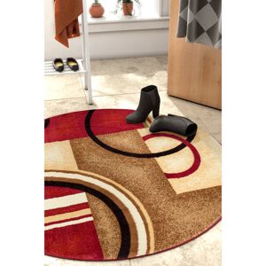 Zipcode Design Tamia Power Loom Red/Brown/Ivory Modern Geometric Rug Round 160cm Zipcode Design Tamia Power Loom Red/Brown/Ivory Modern Geometric Rug Round 160cm