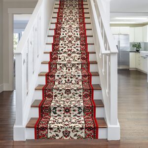 Astoria Grand Adamski Tufted Cream/Red Stair Runner Cream/Red Runner 630cm x 60cm Astoria Grand Adamski Tufted Cream/Red Stair Runner Cream/Red Runner 630cm x 60cm