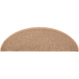 Hykkon Beaty Non-Slip Stair Tread Light Brown Semi-Circle 17cm x 56cm Hykkon Beaty Non-Slip Stair Tread Light Brown Semi-Circle 17cm x 56cm