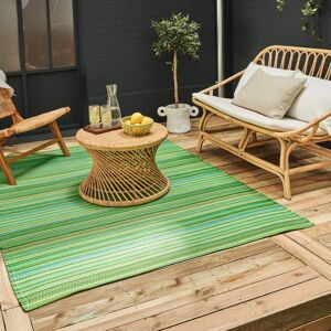 THE RUGS Rainbow Collection Outdoor Rug Striped Design in Green Green Rectangle 180cm x 270cm THE RUGS Rainbow Collection Outdoor Rug Striped Design in Green Green Rectangle 180cm x 270cm