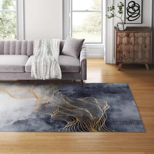 Mercury Borealis Flatweave Gold/Blue/White Rug Gold;Grey Rectangle 160cm x 230cm Mercury Borealis Flatweave Gold/Blue/White Rug Gold;Grey Rectangle 160cm x 230cm