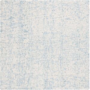 Ebern Designs Abstract Modern Rug in Light Blue & Ivory Square 183cm Ebern Designs Abstract Modern Rug in Light Blue & Ivory Square 183cm