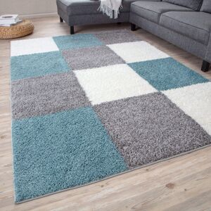 THE RUGS Myshaggy Collection Rugs Geometric Design in Duck Egg Blue White;Grey;Duck Egg Blue Rectangle 200 x 290cm THE RUGS Myshaggy Collection Rugs Geometric Design in Duck Egg Blue White;Grey;Duck Egg Blue Rectangle 200 x 290cm
