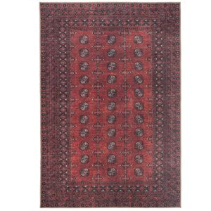 Kukoon Machine Washable Red Traditional Persian Style Distressed Living Room Area Rug Red Rectangle 160 x 230cm Kukoon Machine Washable Red Traditional Persian Style Distressed Living Room Area Rug Red Rectangle 160 x 230cm