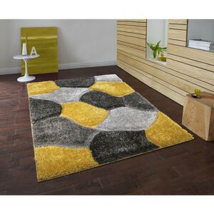 Ivy Bronx Ceara Handmade Shaggy Yellow/Grey/Black Rug Rectangle 160 x 230cm Ivy Bronx Ceara Handmade Shaggy Yellow/Grey/Black Rug Rectangle 160 x 230cm
