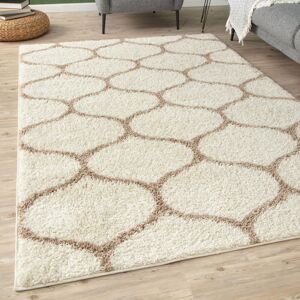 THE RUGS Myshaggy Collection Rugs Trellis Design in Ivory Beige Ivory Beige Rectangle 200 x 290cm THE RUGS Myshaggy Collection Rugs Trellis Design in Ivory Beige Ivory Beige Rectangle 200 x 290cm