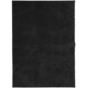 17 Stories Rug "HUARTE" Short Pile Soft and Washable Black Black Rectangle 140 x 200cm 17 Stories Rug "HUARTE" Short Pile Soft and Washable Black Black Rectangle 140 x 200cm