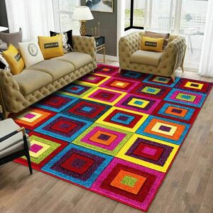 Latitude Vive Square Pattern Soft Pile Rug & Runner – Heavy Duty, Easy Clean Polypropylene Carpet Squares Rectangle 200 x 290cm Latitude Vive Square Pattern Soft Pile Rug & Runner – Heavy Duty, Easy Clean Polypropylene Carpet Squares Rectangle 200 x 290cm