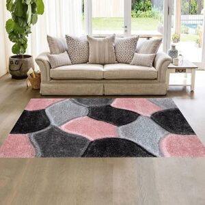 Metro Extra Large Thick Shaggy Rug Soft Living Room Bedroom Carpet Hallway Rugs Pink Grey Rectangle 80 x 150 cm Metro Extra Large Thick Shaggy Rug Soft Living Room Bedroom Carpet Hallway Rugs Pink Grey Rectangle 80 x 150 cm