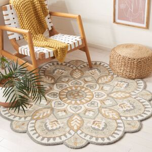 Latitude Vive Novelty Floral Area Rug Ivory/Beige Round 122cm Latitude Vive Novelty Floral Area Rug Ivory/Beige Round 122cm