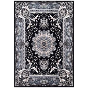 MH Bedding Store Ltd Floral Black Area Rug Rectangle 60 x 110cm MH Bedding Store Ltd Floral Black Area Rug Rectangle 60 x 110cm