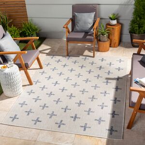Gracie Oaks Norgard Indoor & Outdoor Boho Rug Blue/Ivory Ivory;Dark Blue Rectangle 200 x 275cm Gracie Oaks Norgard Indoor & Outdoor Boho Rug Blue/Ivory Ivory;Dark Blue Rectangle 200 x 275cm